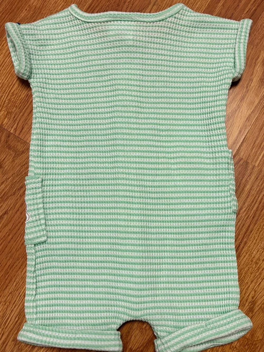 Disney Baby Toy Story Buzz Lightyear Waffle Knit Romper Mint Green 0-3M